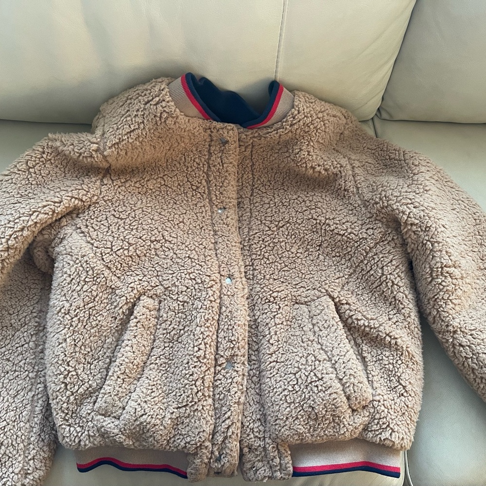 NWOT UGG Eliana Reversible Sherpa Bomber Jacket - Navy/Camel